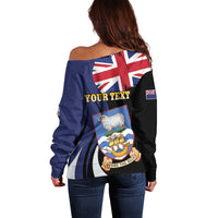 Personalised Falkland Islands Off Shoulder Sweater Desire the Right