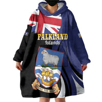 Personalised Falkland Islands Wearable Blanket Hoodie Desire the Right
