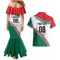 Custom Baseball Mexico Couples Matching Mermaid Dress and Hawaiian Shirt Come On Mexican Team