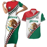 Custom Baseball Mexico Couples Matching Short Sleeve Bodycon Dress and Hawaiian Shirt Come On Mexican Team
