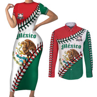 Custom Baseball Mexico Couples Matching Short Sleeve Bodycon Dress and Long Sleeve Button Shirt Come On Mexican Team