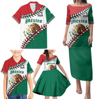 Custom Baseball Mexico Family Matching Puletasi and Hawaiian Shirt Come On Mexican Team