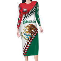 Custom Baseball Mexico Long Sleeve Bodycon Dress Come On Mexican Team
