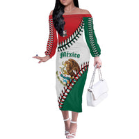 Custom Baseball Mexico Off The Shoulder Long Sleeve Dress Come On Mexican Team
