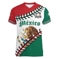 Custom Baseball Mexico Women V-Neck T-Shirt Come On Mexican Team