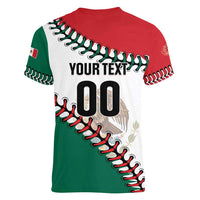 Custom Baseball Mexico Women V-Neck T-Shirt Come On Mexican Team