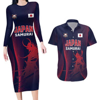 Custom Baseball Japan Couples Matching Long Sleeve Bodycon Dress and Hawaiian Shirt Japan Samurai Go Champions