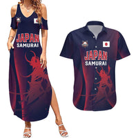 Custom Baseball Japan Couples Matching Summer Maxi Dress and Hawaiian Shirt Japan Samurai Go Champions