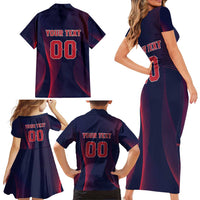 Custom Baseball Japan Family Matching Short Sleeve Bodycon Dress and Hawaiian Shirt Japan Samurai Go Champions
