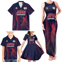 Custom Baseball Japan Family Matching Tank Maxi Dress and Hawaiian Shirt Japan Samurai Go Champions