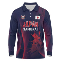 Custom Baseball Japan Long Sleeve Polo Shirt Japan Samurai Go Champions