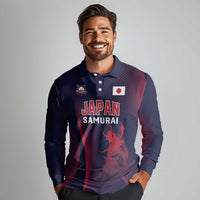 Custom Baseball Japan Long Sleeve Polo Shirt Japan Samurai Go Champions
