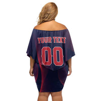 Custom Baseball Japan Off Shoulder Short Dress Japan Samurai Go Champions