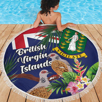 British Virgin Islands Beach Blanket Two Turtle Doves Tropical Flowers