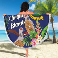 British Virgin Islands Beach Blanket Two Turtle Doves Tropical Flowers