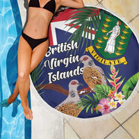 British Virgin Islands Beach Blanket Two Turtle Doves Tropical Flowers