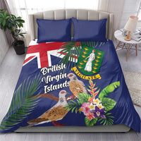 British Virgin Islands Bedding Set Two Turtle Doves Tropical Flowers