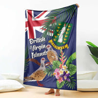 British Virgin Islands Blanket Two Turtle Doves Tropical Flowers