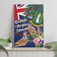 British Virgin Islands Canvas Wall Art Two Turtle Doves Tropical Flowers