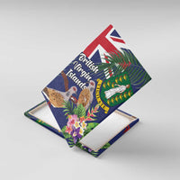 British Virgin Islands Canvas Wall Art Two Turtle Doves Tropical Flowers