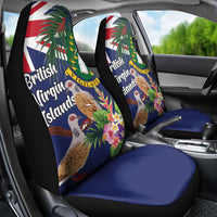 British Virgin Islands Car Seat Cover Two Turtle Doves Tropical Flowers