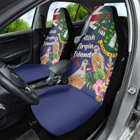 British Virgin Islands Car Seat Cover Two Turtle Doves Tropical Flowers