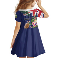 Personalised British Virgin Islands Family Matching Mermaid Dress and Hawaiian Shirt Two Turtle Doves Tropical Flowers