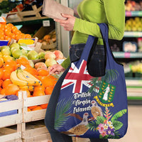 British Virgin Islands Grocery Bag Two Turtle Doves Tropical Flowers