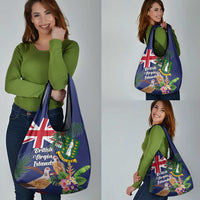 British Virgin Islands Grocery Bag Two Turtle Doves Tropical Flowers