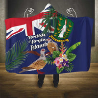 British Virgin Islands Hooded Blanket Two Turtle Doves Tropical Flowers