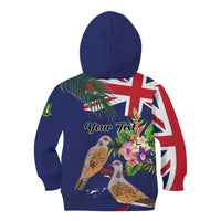 Personalised British Virgin Islands Kid Hoodie Two Turtle Doves Tropical Flowers