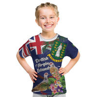 Personalised British Virgin Islands Kid T Shirt Two Turtle Doves Tropical Flowers