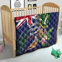 British Virgin Islands Quilt Two Turtle Doves Tropical Flowers