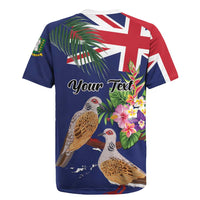 Personalised British Virgin Islands Rugby Jersey Two Turtle Doves Tropical Flowers