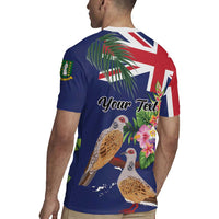 Personalised British Virgin Islands Rugby Jersey Two Turtle Doves Tropical Flowers
