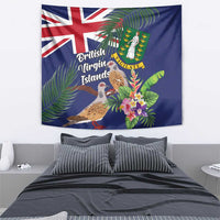British Virgin Islands Tapestry Two Turtle Doves Tropical Flowers