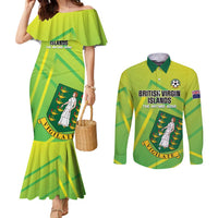 Custom British Virgin Islands Football Couples Matching Mermaid Dress and Long Sleeve Button Shirt Come On The Nature Boys