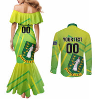 Custom British Virgin Islands Football Couples Matching Mermaid Dress and Long Sleeve Button Shirt Come On The Nature Boys