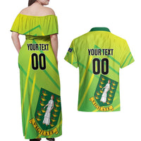 Custom British Virgin Islands Football Couples Matching Off Shoulder Maxi Dress and Hawaiian Shirt Come On The Nature Boys