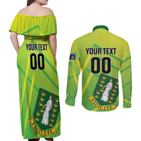Custom British Virgin Islands Football Couples Matching Off Shoulder Maxi Dress and Long Sleeve Button Shirt Come On The Nature Boys