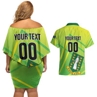 Custom British Virgin Islands Football Couples Matching Off Shoulder Short Dress and Hawaiian Shirt Come On The Nature Boys