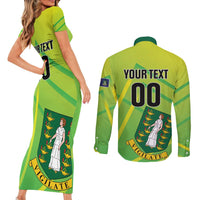 Custom British Virgin Islands Football Couples Matching Short Sleeve Bodycon Dress and Long Sleeve Button Shirt Come On The Nature Boys