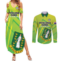 Custom British Virgin Islands Football Couples Matching Summer Maxi Dress and Long Sleeve Button Shirt Come On The Nature Boys