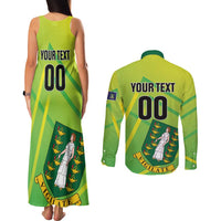 Custom British Virgin Islands Football Couples Matching Tank Maxi Dress and Long Sleeve Button Shirt Come On The Nature Boys
