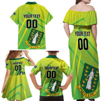 Custom British Virgin Islands Football Family Matching Off Shoulder Maxi Dress and Hawaiian Shirt Come On The Nature Boys