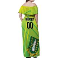 Custom British Virgin Islands Football Family Matching Off Shoulder Maxi Dress and Hawaiian Shirt Come On The Nature Boys
