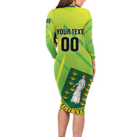 Custom British Virgin Islands Football Long Sleeve Bodycon Dress Come On The Nature Boys