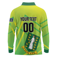 Custom British Virgin Islands Football Long Sleeve Polo Shirt Come On The Nature Boys