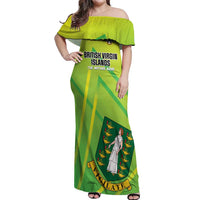 Custom British Virgin Islands Football Off Shoulder Maxi Dress Come On The Nature Boys