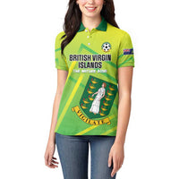 Custom British Virgin Islands Football Women Polo Shirt Come On The Nature Boys